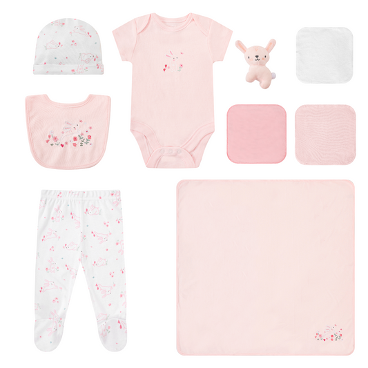 INFANCIE 10-Pc Essential Layette Gift Set (Pink Bunny)