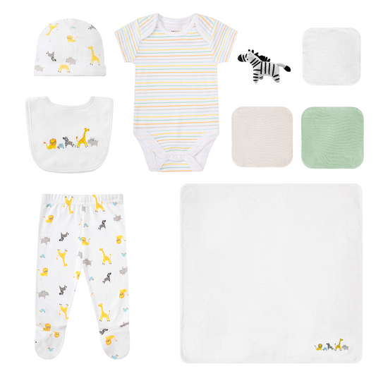 INFANCIE 10-Pc Essential Layette Gift Set (Multi Safari)