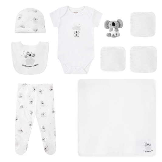 INFANCIE 10-Pc Essential Layette Gift Set (Grey Koala)