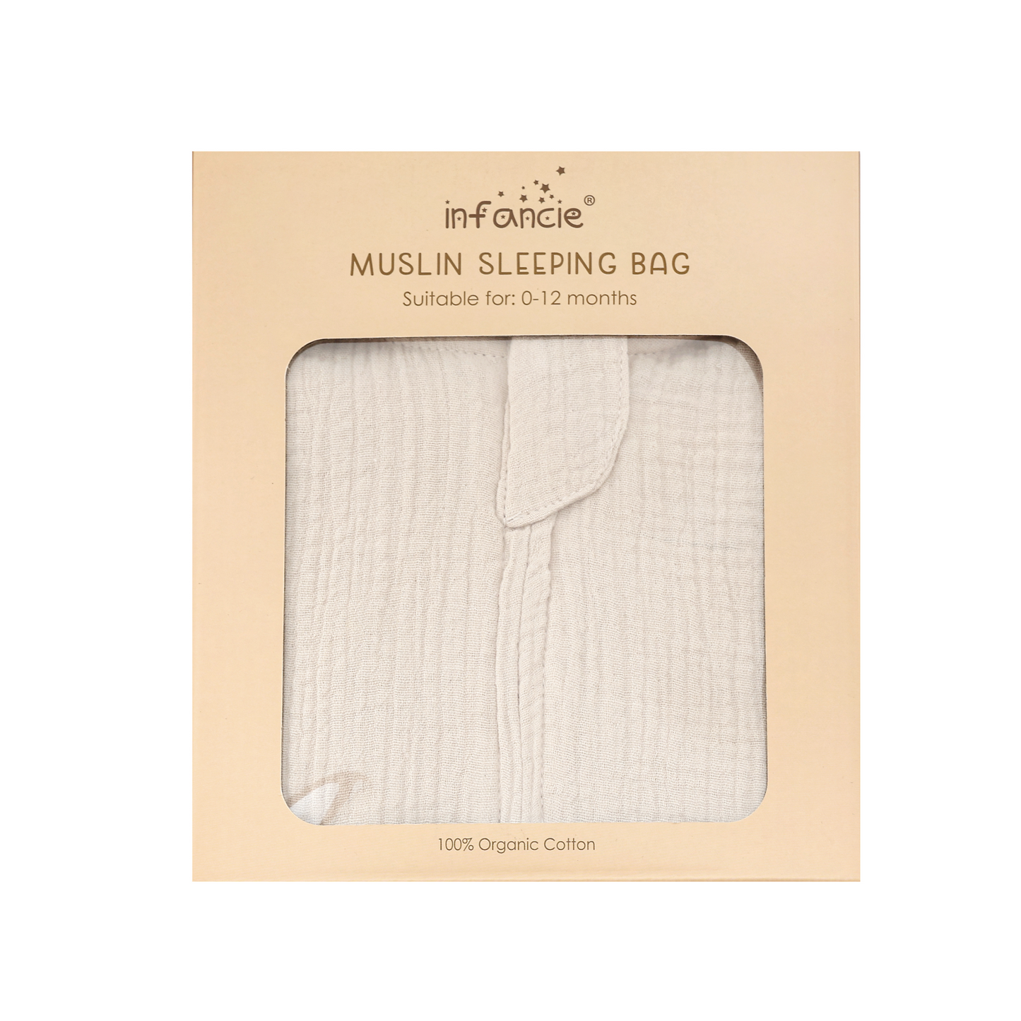 INFANCIE OrganicCotton Baby Muslin Sleep Sack (Nude)