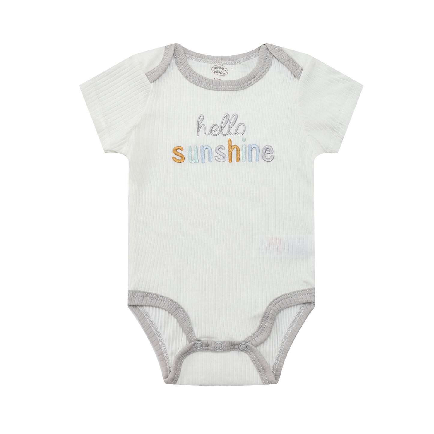 MOTHER'S CHOICE 3-Pc 100% Cotton Short-Sleeved Baby Bodysuit (Hello Sunshine/ Safari)