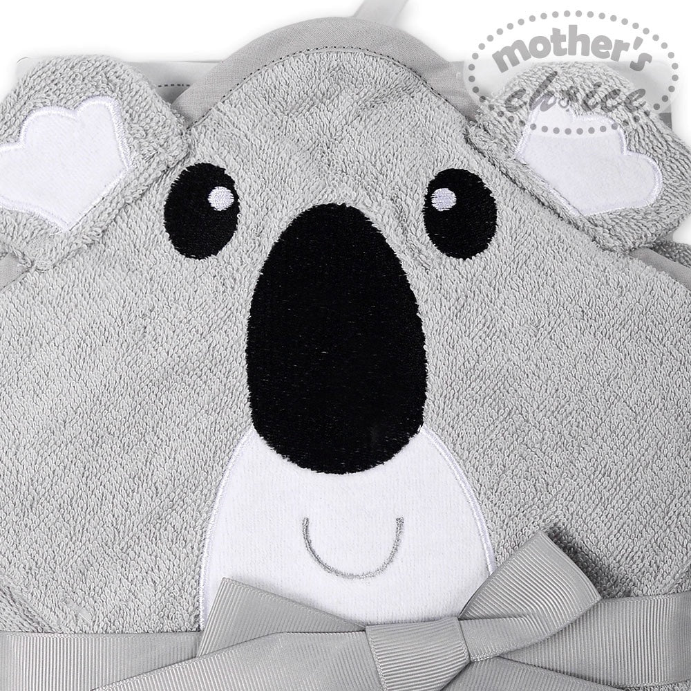 MOTHER'S CHOICE 100% Pure Cotton Infant / Baby 3D Hooded Towel (Bear, Grey)