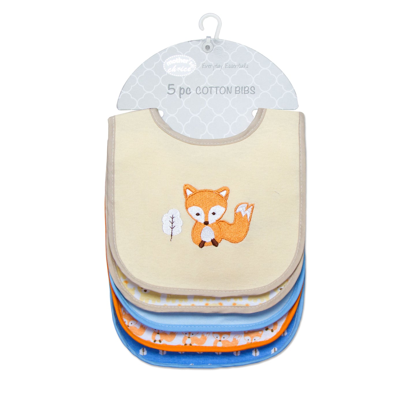 MOTHER'S CHOICE 5-Pc Cotton Everyday Bibs (Fox Theme)