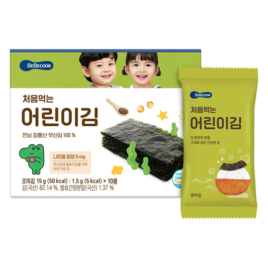 BeBecook - Junior's First Sun-Dried Seaweed (Original) 10 x 1.5g