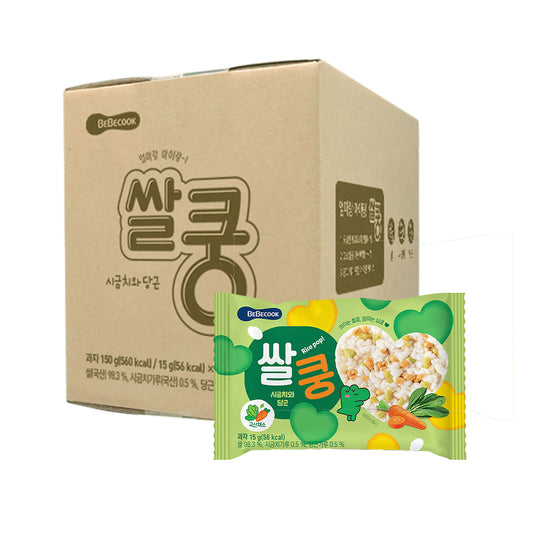 BeBecook - 10-Pk King Rice Puff (Spinach & Carrot) 15g