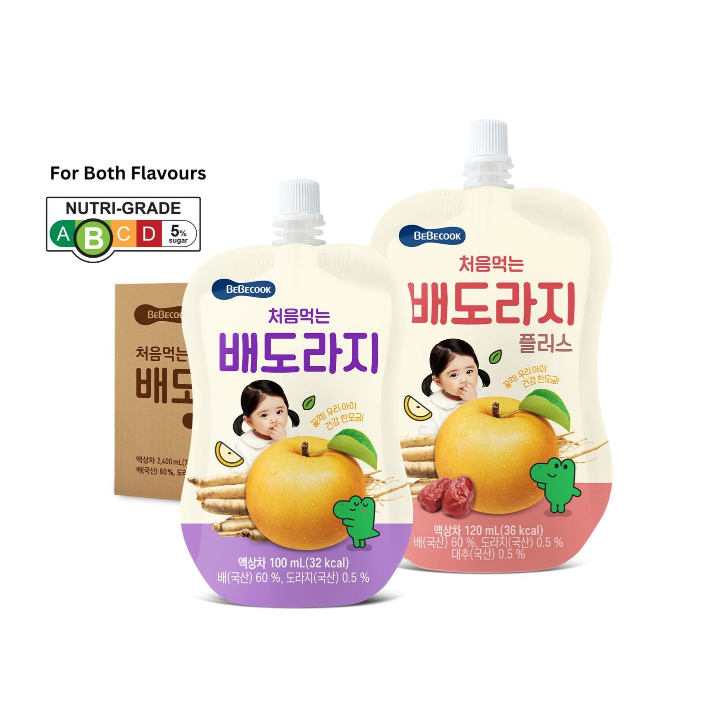 BeBecook - 20-Pk Brewed Korean Golden Pear Drink With Bellflower Root (10 X Original 10 X Jujube)