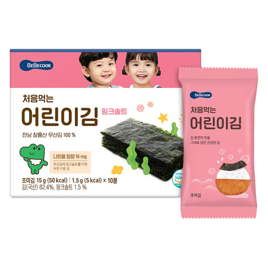 BeBecook - Junior's First Sun-Dried Seaweed (Pink Salt) 10 x 1.5g