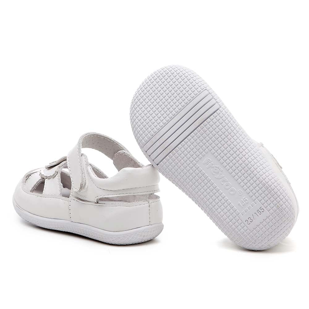 Freycoo -  White Genevive Flexi-Sole Toddler Shoes