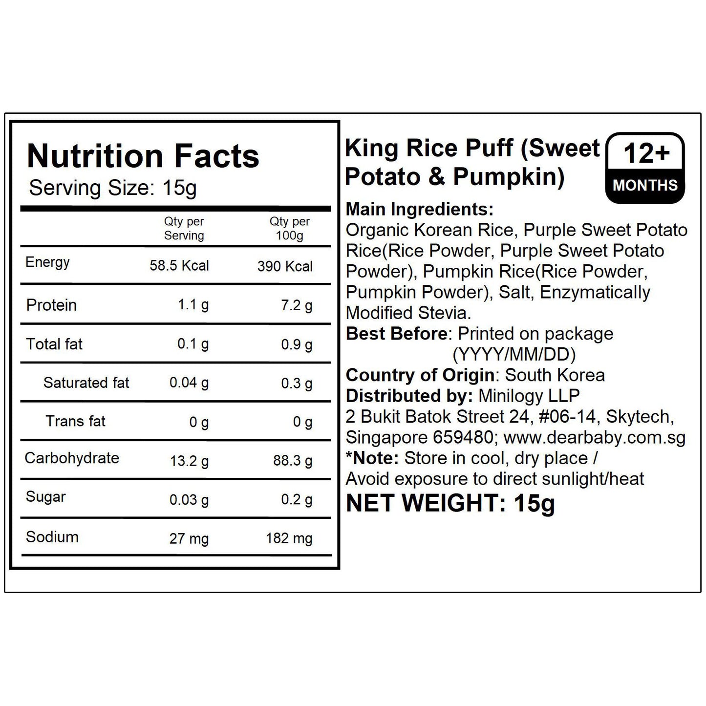 BeBecook - 10-Pk King Rice Puff ( 5 x Sweet Potato & Pumpkin, 5 x Spinach & Carrot)