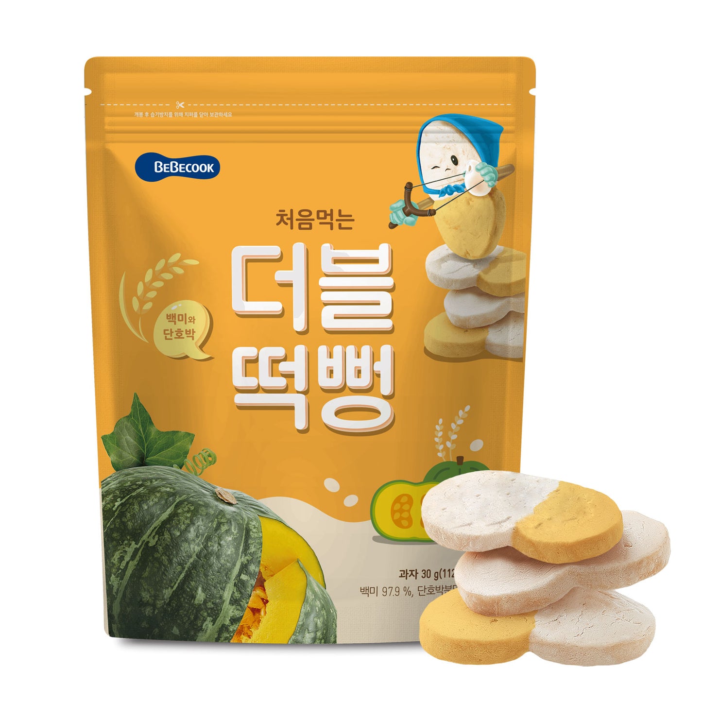 BeBecook - My First Duo-Flavour Rice Rusk (Pumpkin) 30g
