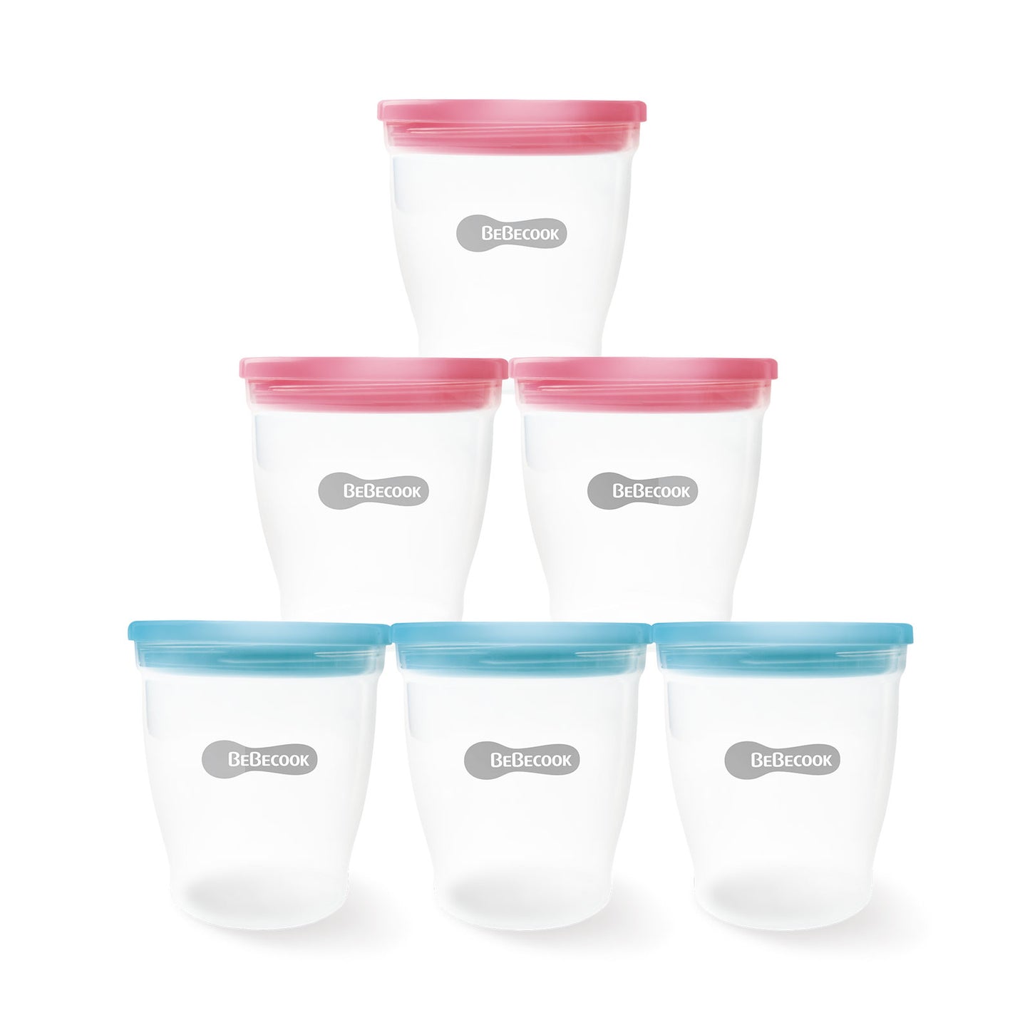 BeBecook - 6-Pcs Stackable B.Meals Storage Containers (Pink/Mint)