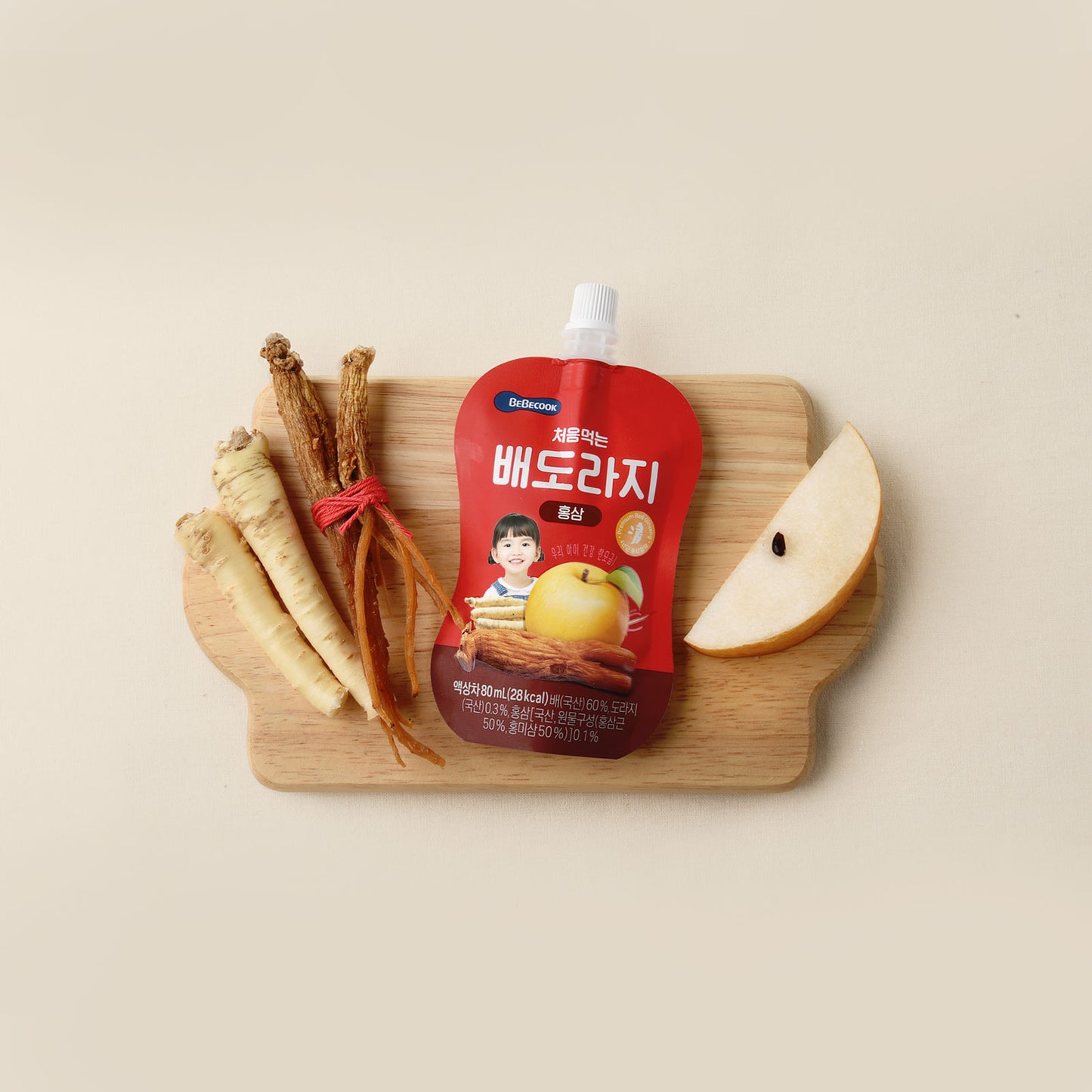 BeBecook - Brewed Korean Golden Pear Drink w Red Ginseng & Bellflower Root 80ml