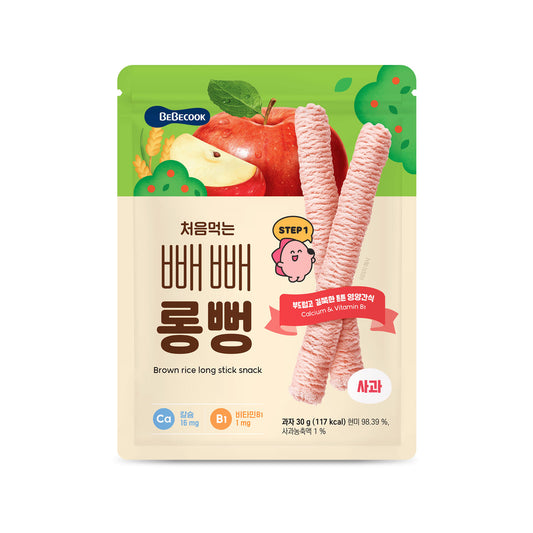BeBecook - My First Jumbo Brown Rice Sticks (Apple) 30g
