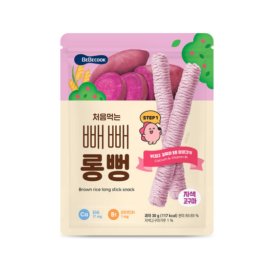 BeBecook - My First Jumbo Brown Rice Sticks (Sweet Potato) 30g