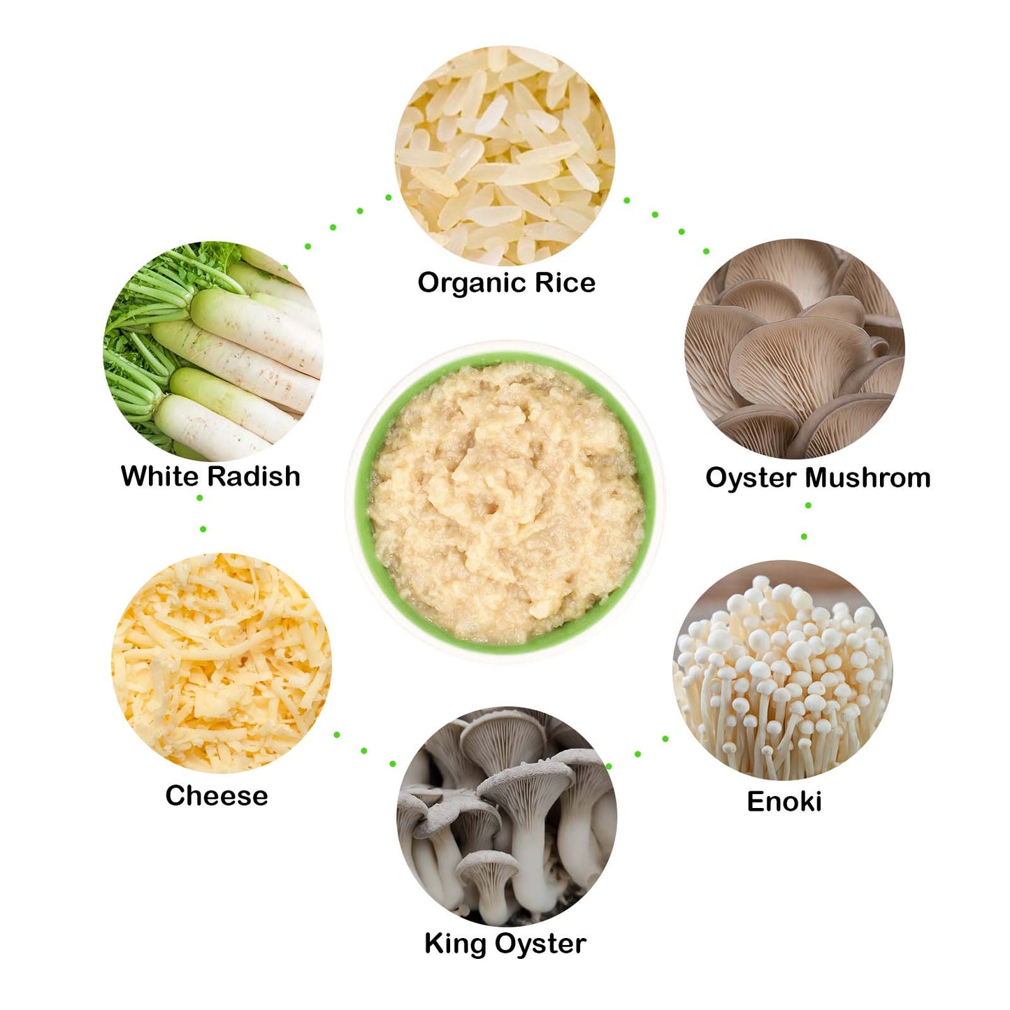 Eusik - 8-Pk Baby Rice Porridge (Mushroom & Cheese) 145g, 8mths+
