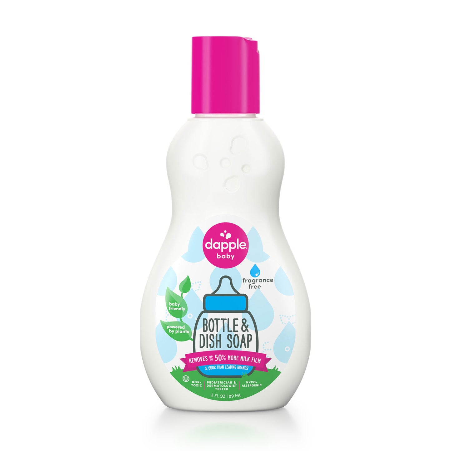 Dapple - 3oz Baby Bottle & Dish Liquid Travel Size (Fragrance free)