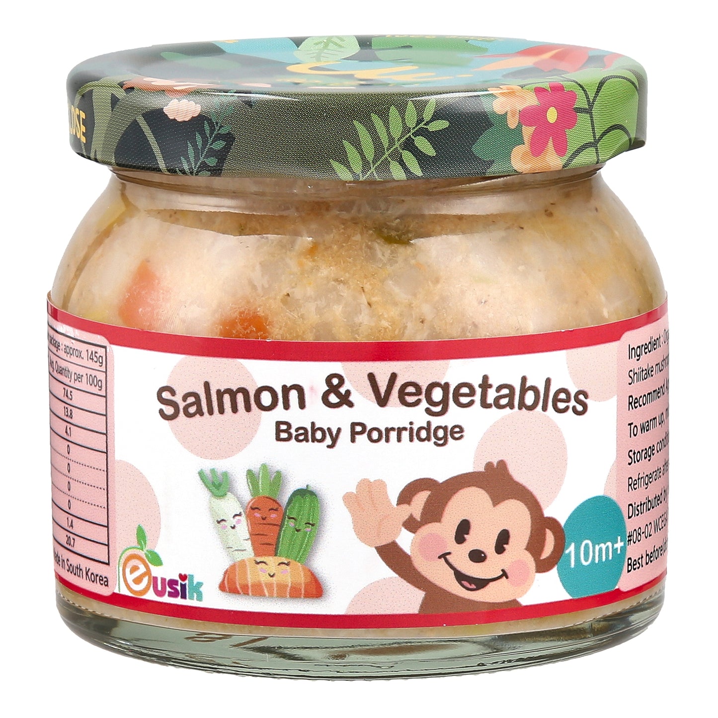 Eusik - 8-Pk Baby Rice Porridge (Salmon & Vegetables) 145g, 10mths+