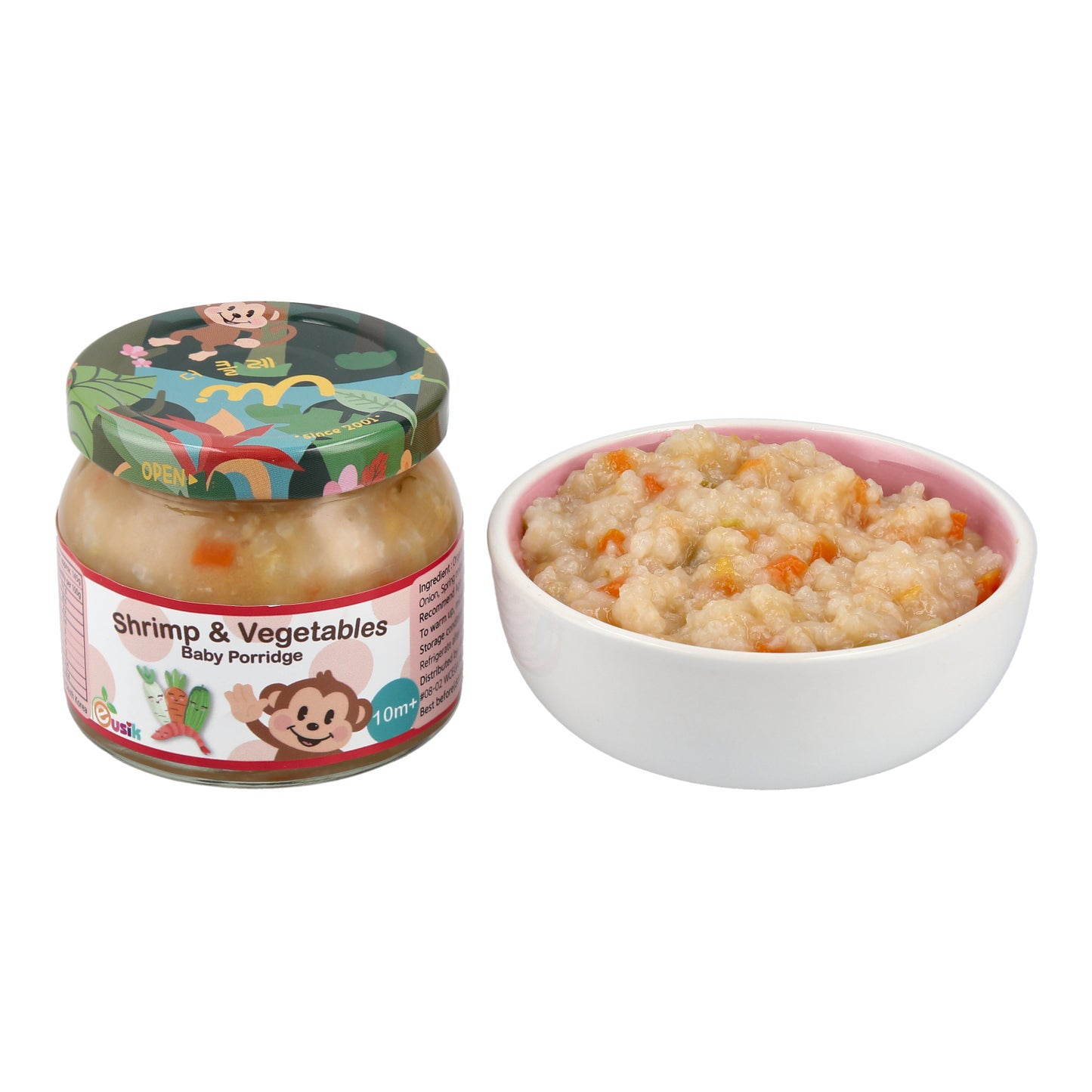 Eusik - 8-Pk Baby Rice Porridge (Shrimp & Vegetables) 145g, 10mths+