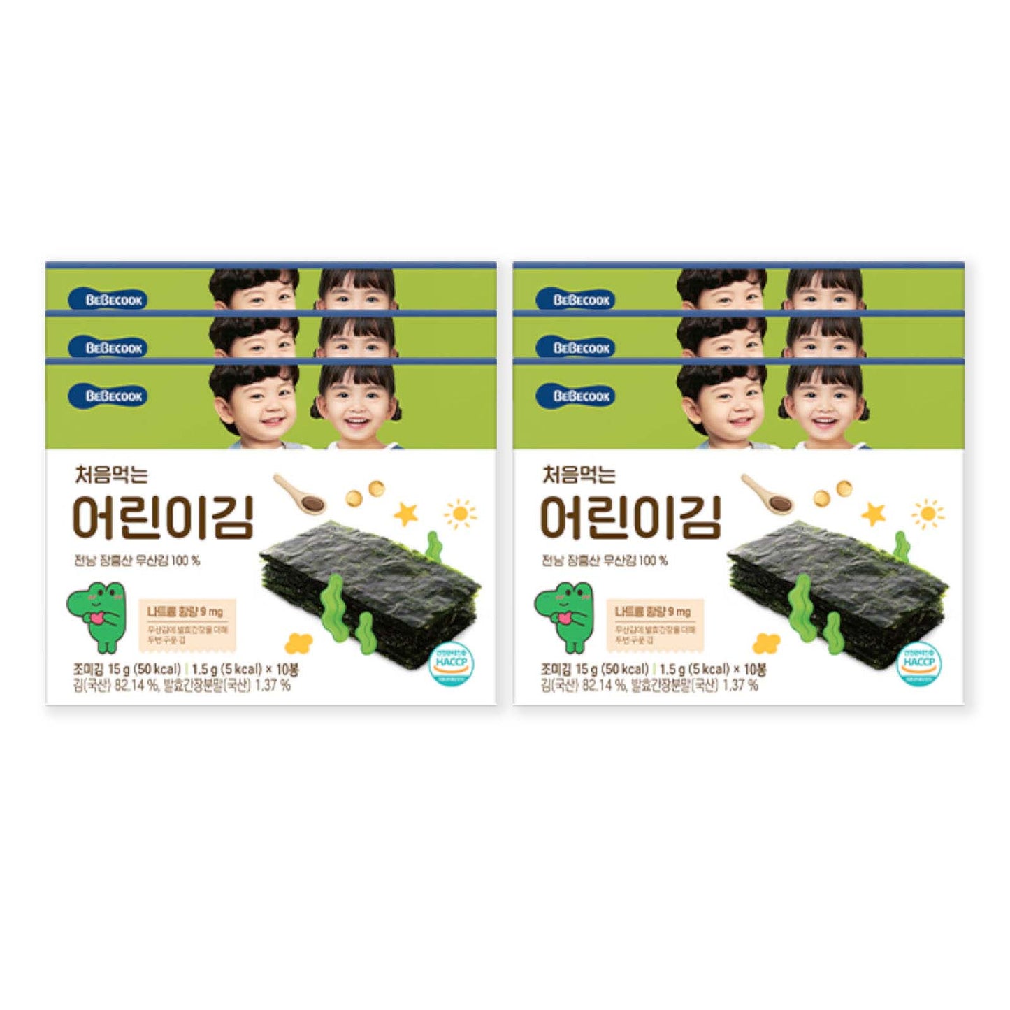 BeBecook - 6-Pk Junior's First Sun-Dried Seaweed (Original) 10 x 1.5g