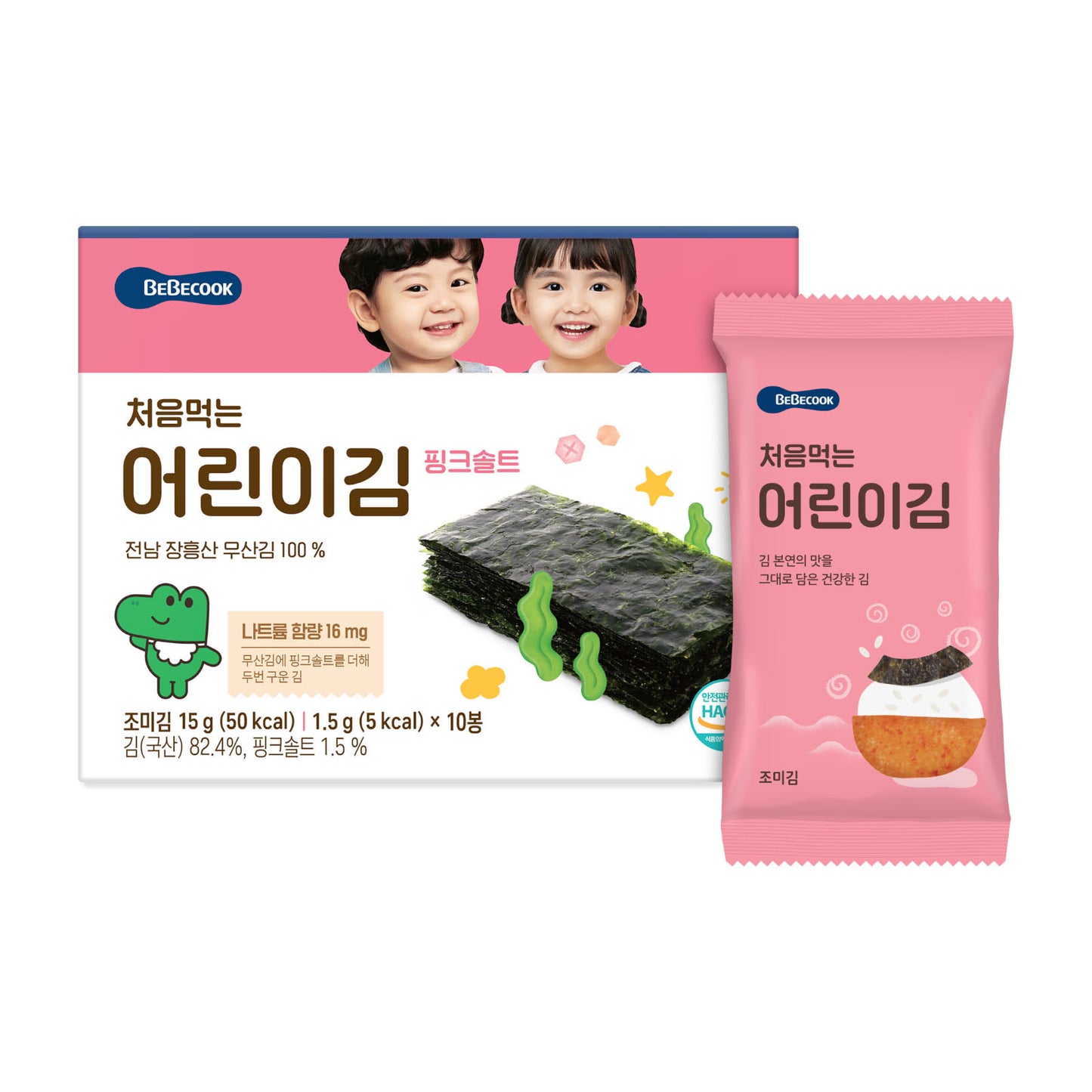 BeBecook - 6-Pk Junior's First Sun-Dried Seaweed (Pink Salt) 10 x 1.5g